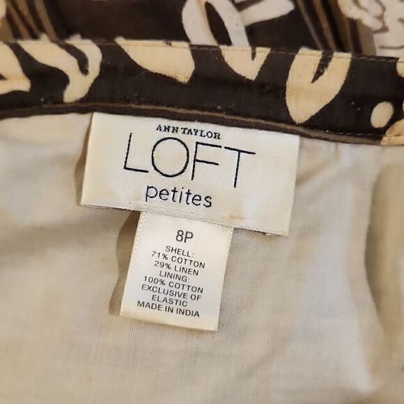 Ann taylor loft size 8 p skirt size 8 petites skirt side zipper smocked slip - Picture 5 of 6